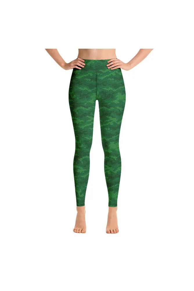 Urban Green Camouflage Matrix Yoga Leggings