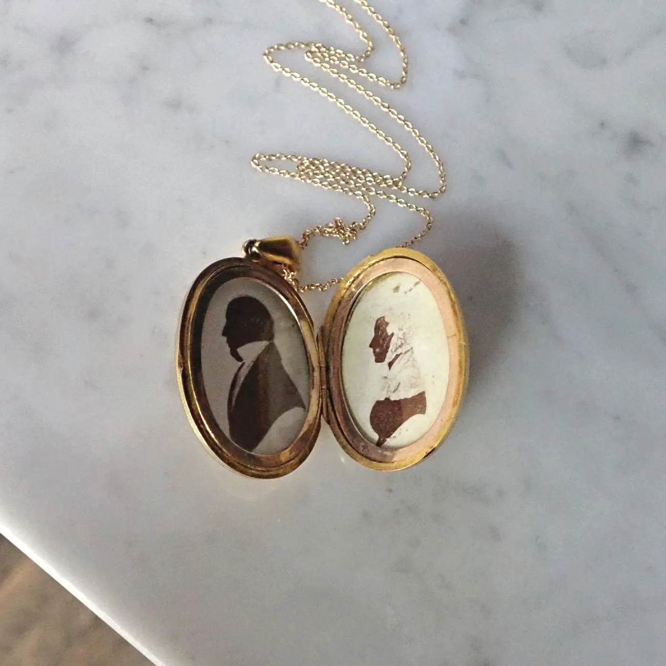 Victorian Oval Engraved Locket Necklace