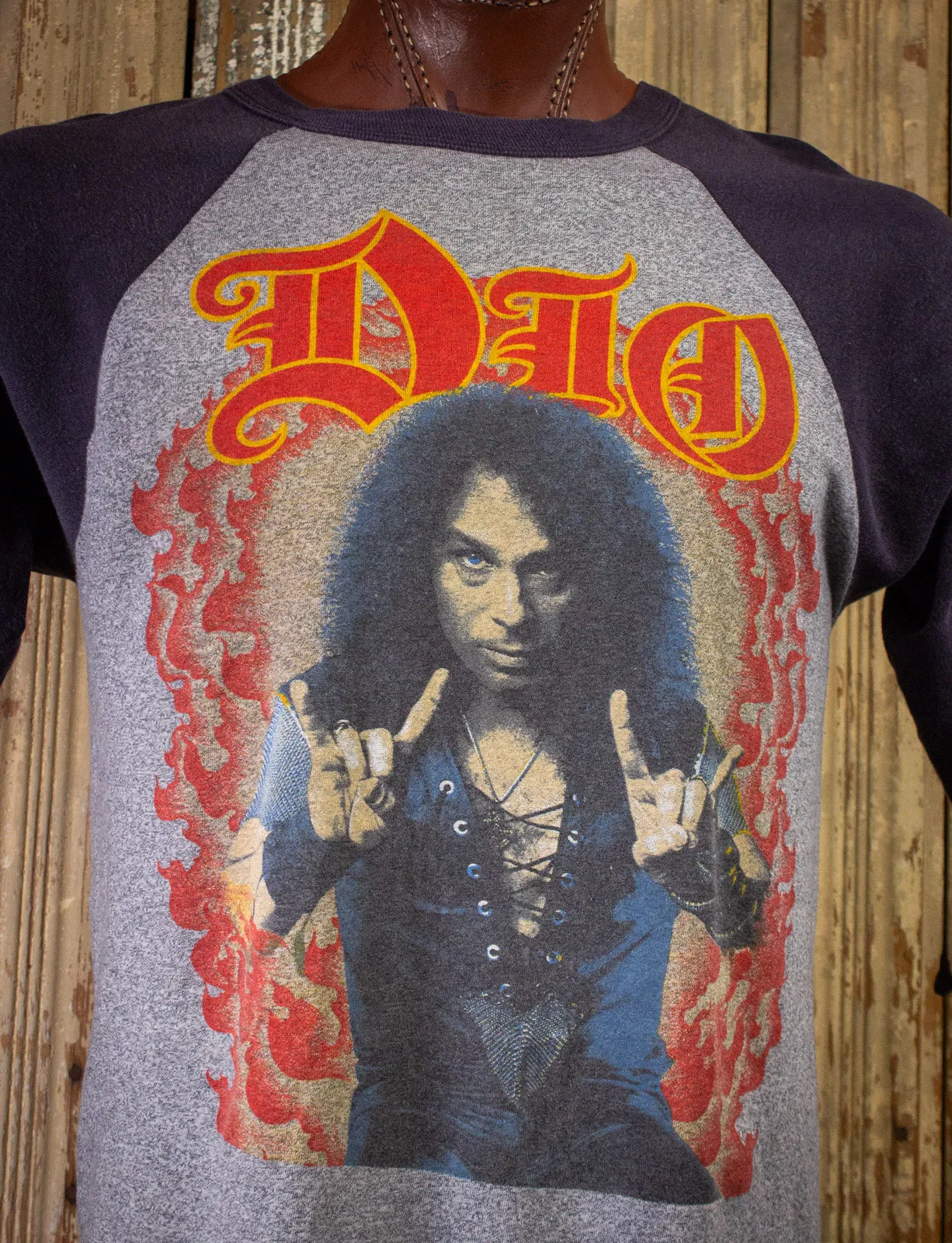 Vintage Dio Sacred Heart Tour Concert T Shirt Raglan 1985 Large