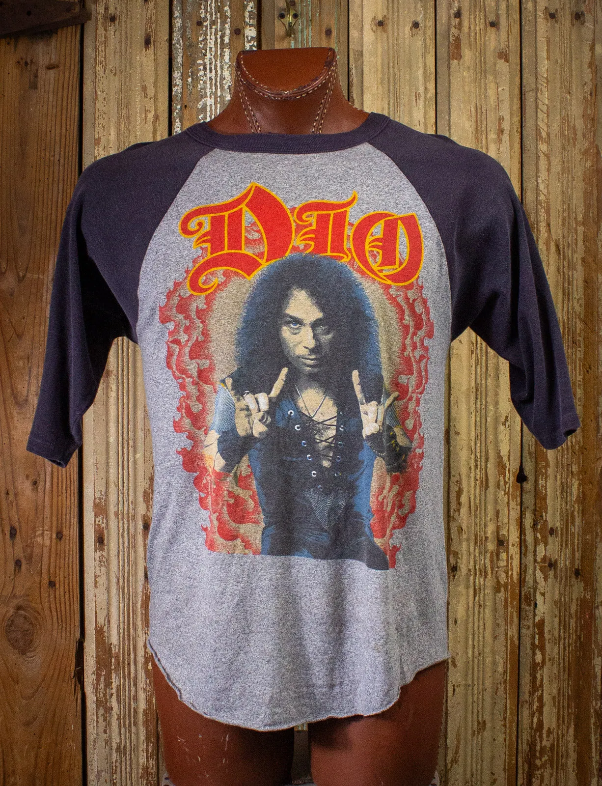 Vintage Dio Sacred Heart Tour Concert T Shirt Raglan 1985 Large