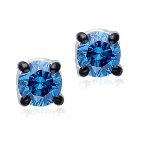 White Gold Blue Diamond Eternal Stud Earrings