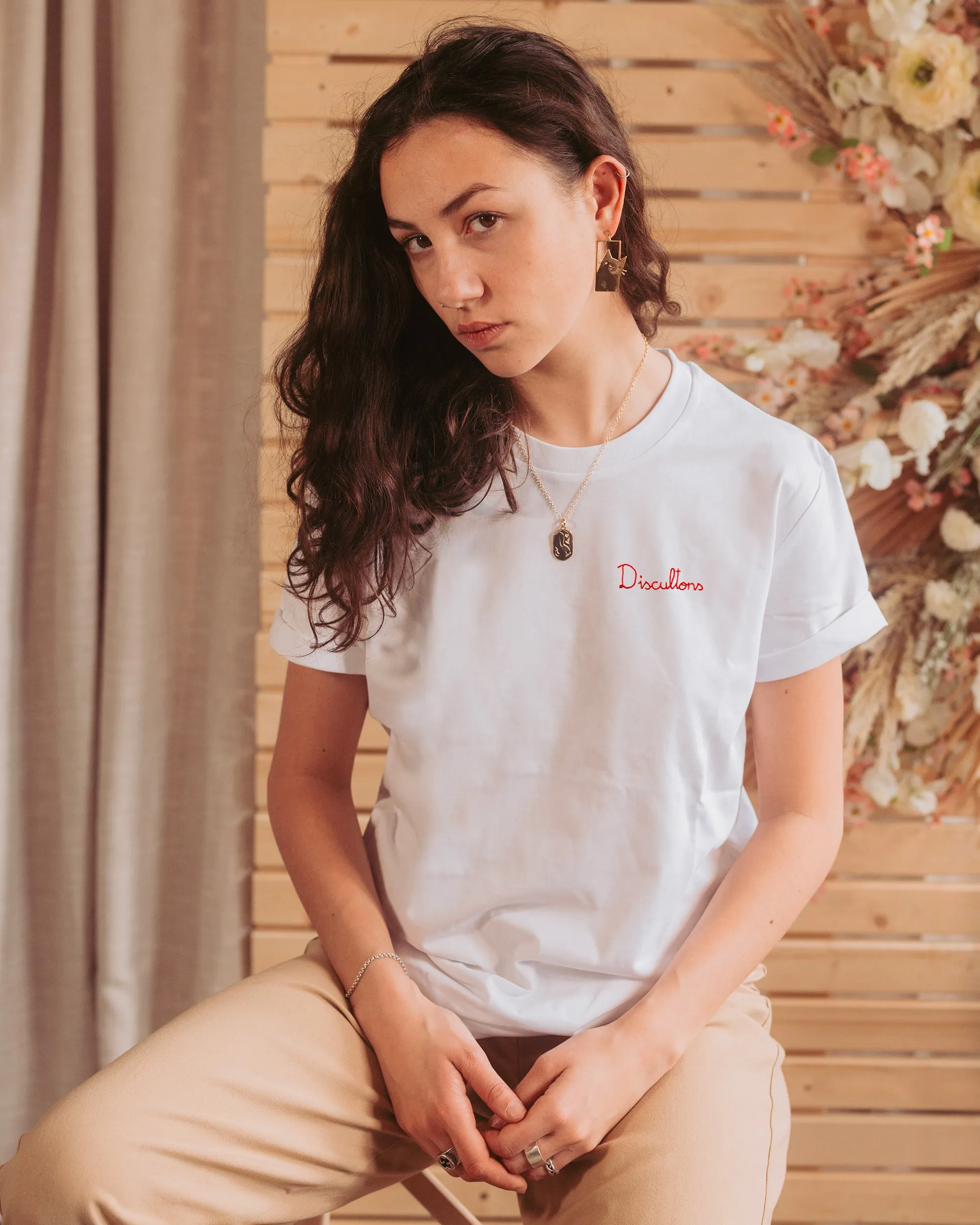 White Organic Cotton T-Shirt | Discultons