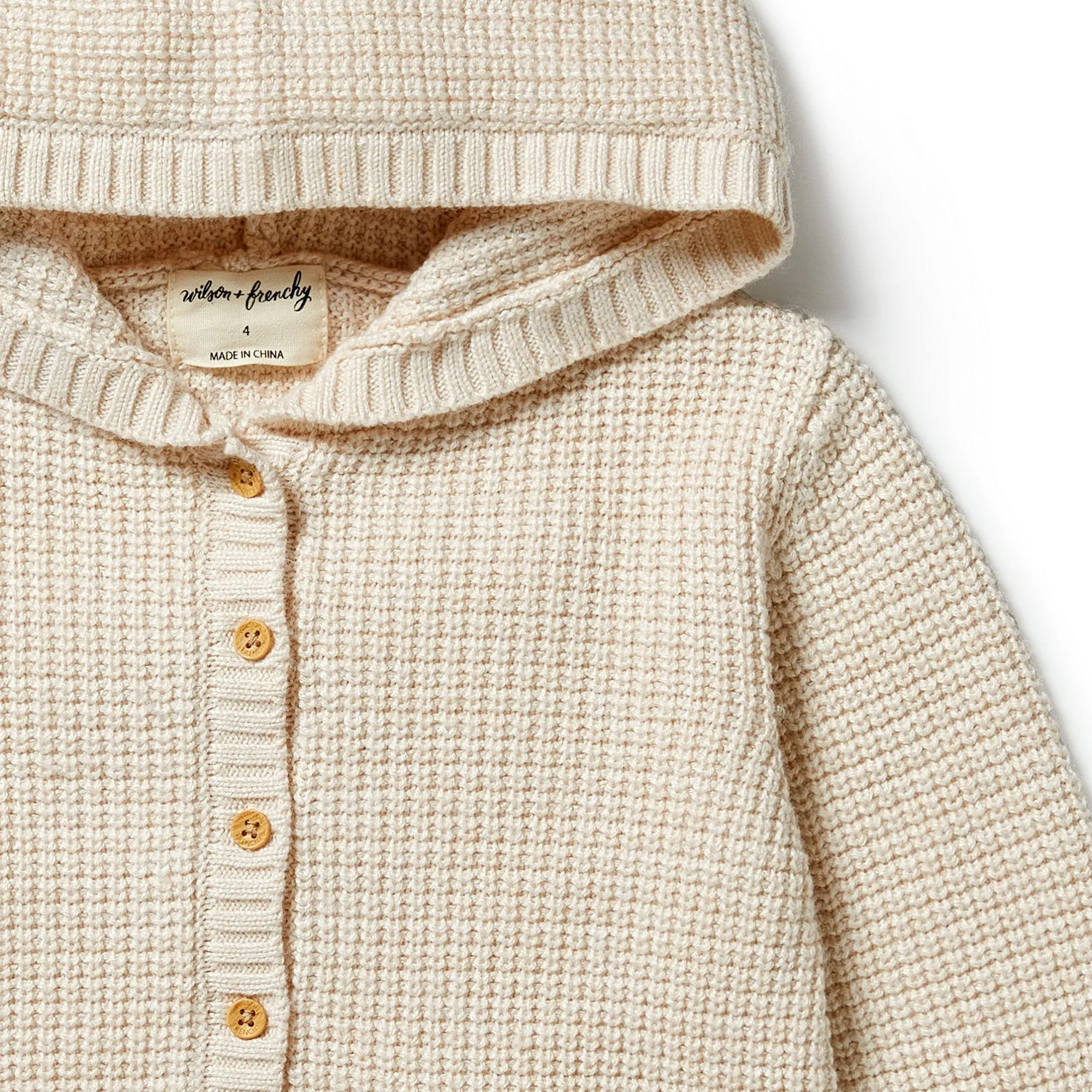 Wilson & Frenchy Knitted Button Jacket - Sand Melange - Kids