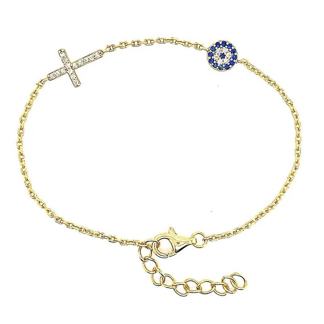 Xanthi blue evil eye bracelet